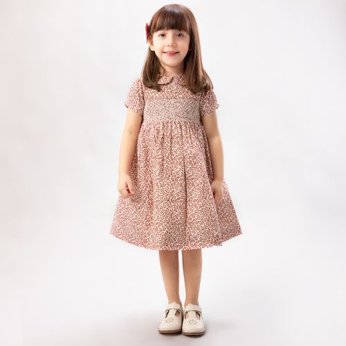 Vestido de Bebê Feminino Fustão Estampa Leaves - ESTAMPADO