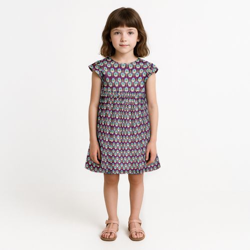 Vestido Infantil Feminino Algodão Egípcio Liberty Fabrics - ROXO