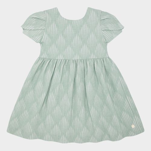 Vestido Infantil Feminino Jacquard Anarruga - VERDE