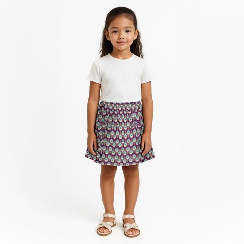 Saia Infantil Feminina Algodão Egípcio Liberty Fabrics - ROXO