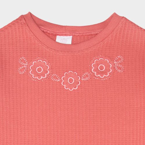 Conjunto Infantil Feminino com Bordado - ROSA