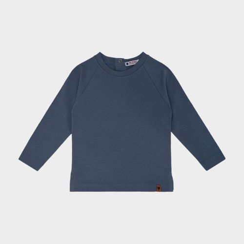 Camiseta de Bebê Masculina Manga Longa Malha - AZUL