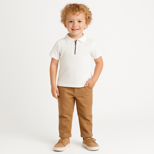 Camiseta Infantil Masculina Malha Manga Curta - OFF WHITE