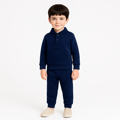 Conjunto de Bebê Masculino Moletom Peletizado - AZUL