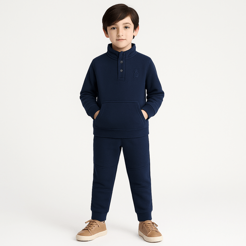 Conjunto Infantil Masculino Moletom Peletizado - AZUL