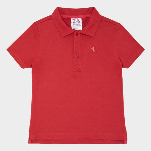 Polo Infantil Menino Manga Curta Piquet Pima - VERMELHO