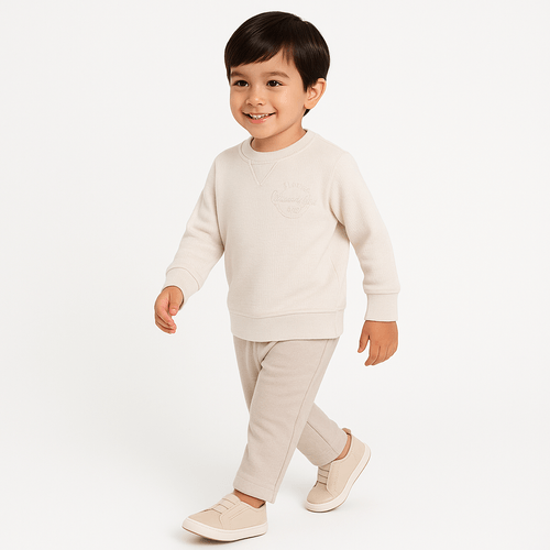 Blusa de Bebê Masculina Malha Jacquard - BEGE