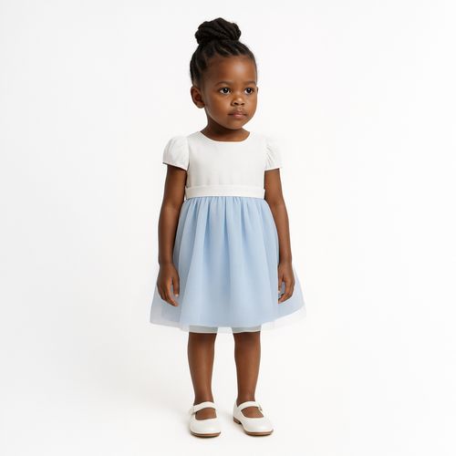Vestido de Festa de Bebê Feminino Tule - AZUL