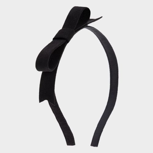 Tiara Infantil com Laço Suede - PRETO