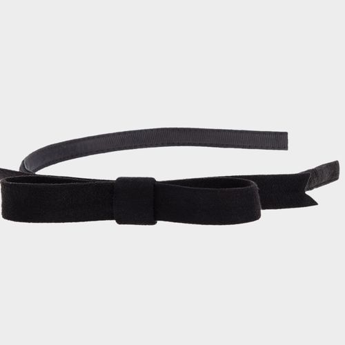 Tiara Infantil com Laço Suede - PRETO