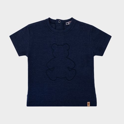Camiseta de Bebê Masculina Manga Curta Malhão - AZUL