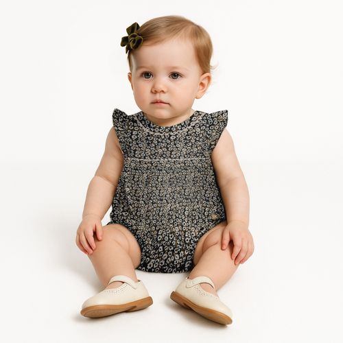 Romper de Bebê Feminino Algodão Fio 60 Mil Flores - VERDE