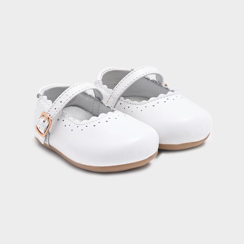 Sapato Boneca de Bebê Feminino Couro - BRANCO