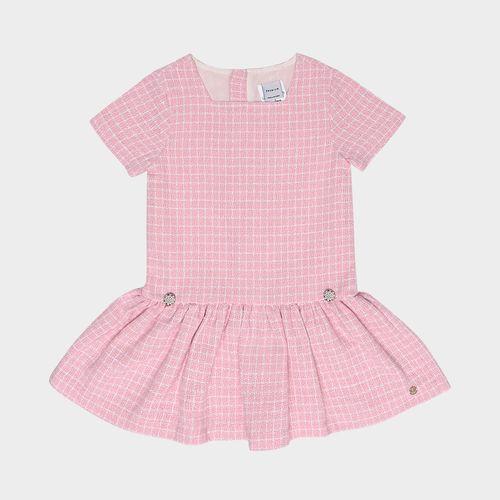 Vestido Infantil Feminino Tweed com Babados - ROSA