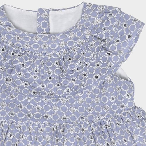 Vestido de Bebê Feminino Bordado Laise - AZUL