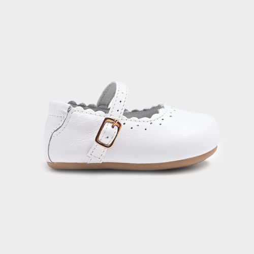 Sapato Boneca de Bebê Feminino Couro - BRANCO