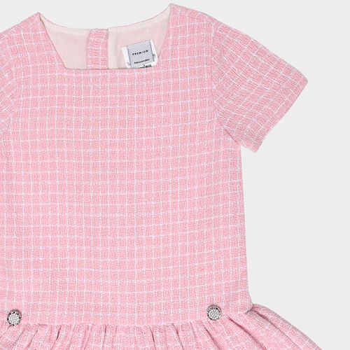 Vestido Infantil Feminino Tweed com Babados - ROSA