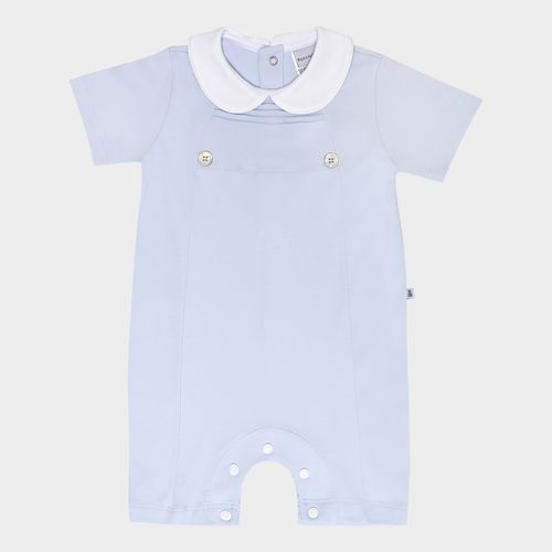 Macacão de Bebê Curto Algodão Egípcio - AZUL