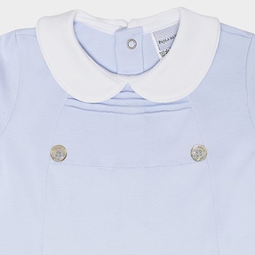 Macacão de Bebê Curto Algodão Egípcio - AZUL