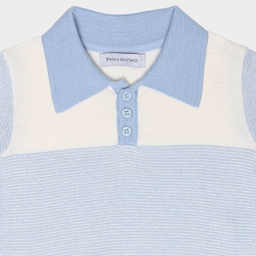 Conjunto de Bebê Masculino Tricot Listrado - AZUL