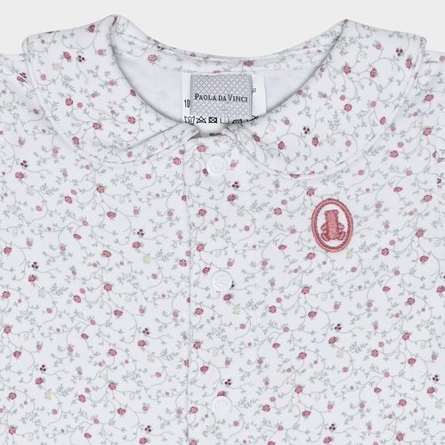 Macacão de Bebê Feminino Curto Egípcio Gold Fio 50 Floreale - ROSE
