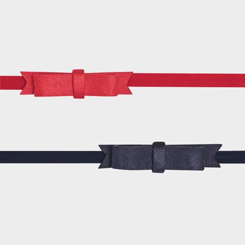 Conjunto de Faixa de Bebê com Laço Suede - VERMELHO/MARINHO