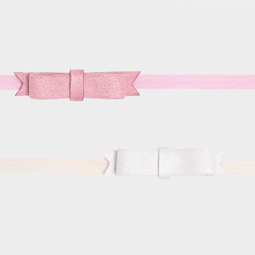 Conjunto de Faixa de Bebê com Laço Suede - ROSA ANTIGO