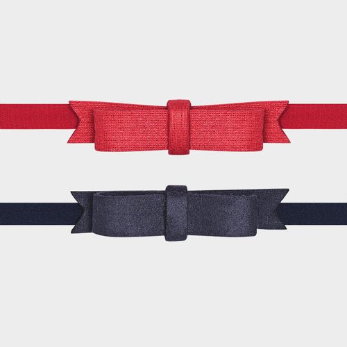 Conjunto de Faixa de Bebê com Laço Suede - VERMELHO/MARINHO