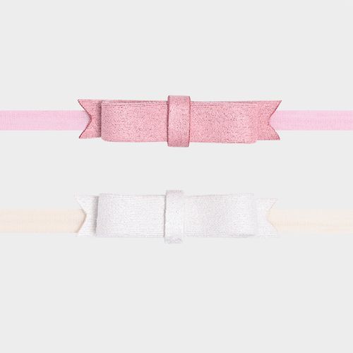 Conjunto de Faixa de Bebê com Laço Suede - ROSA ANTIGO