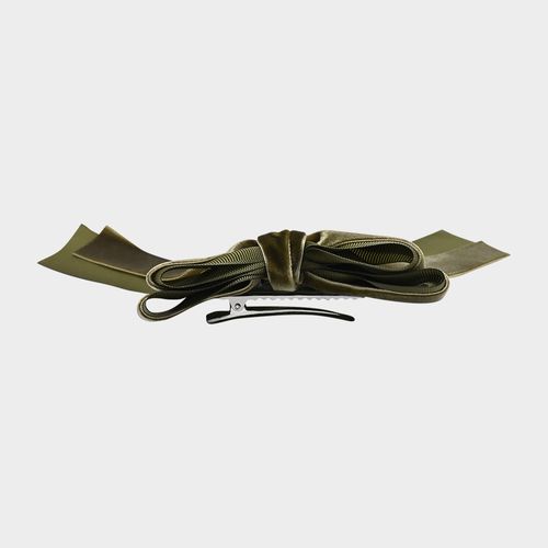 Laço Infantil de Cabelo Veludo - VERDE MUSGO