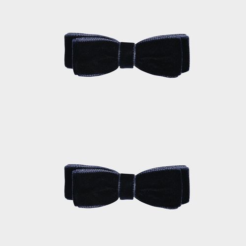 Conjunto de Laços de Bebê Veludo - AZUL MARINHO