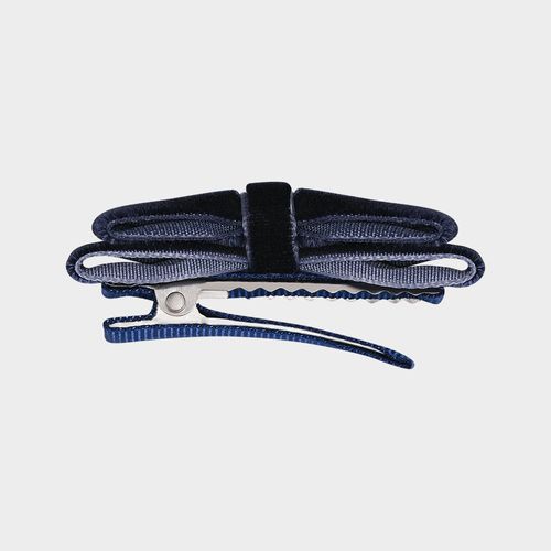 Conjunto de Laços de Bebê Veludo - AZUL MARINHO