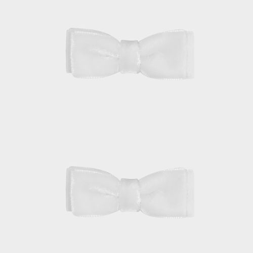 Conjunto de Laços de Bebê Veludo - BRANCO