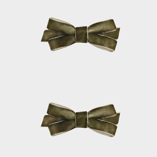 Conjunto de Laços Infantil Veludo - VERDE MUSGO