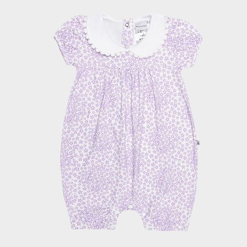 Macacão de Bebê Feminino Curto Algodão Egípcio Liberty Fabrics Daisy - LILAS