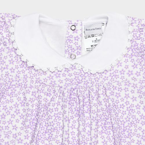 Macacão de Bebê Feminino Curto Algodão Egípcio Liberty Fabrics Daisy - LILAS