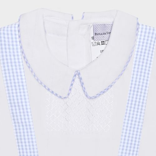 Conjunto de Bebê Masculino com Camisa Ponto Smock - AZUL BEBE