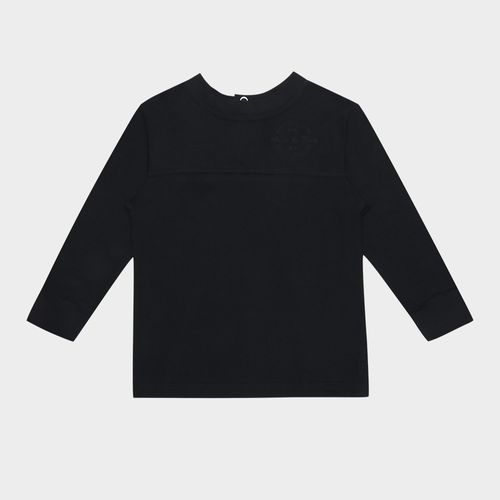 Camiseta de Bebê Masculina Manga Longa Malha Texturizada - PRETO