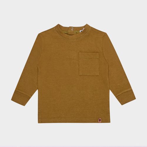 Camiseta de Bebê Masculina Manga Longa Malhão - AMARELO