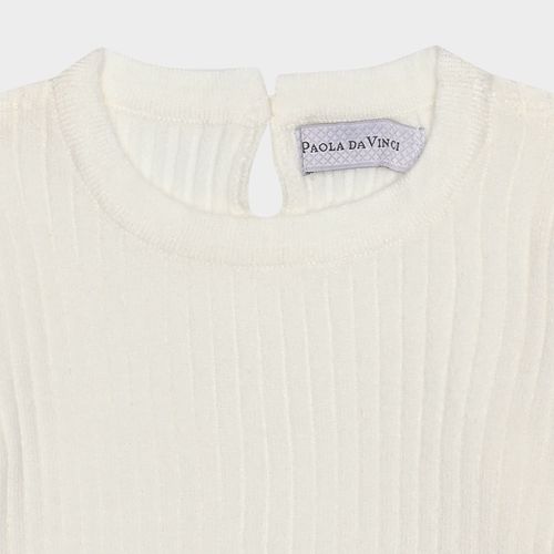 Blusa Tricot de Bebê Feminina Manga Longa - OFF WHITE