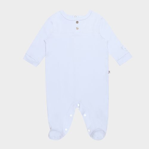 Macacão de Bebê Masculino Longo Algodão Egípcio Urso - AZUL