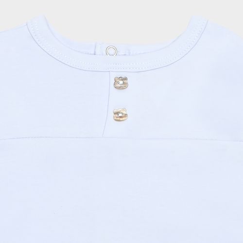 Macacão de Bebê Masculino Longo Algodão Egípcio Urso - AZUL