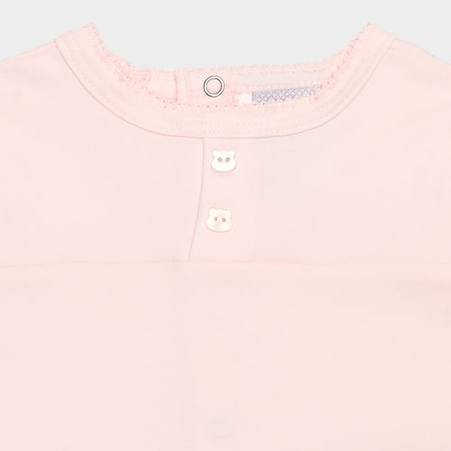 Macacão de Bebê Feminino Longo Algodão Egípcio Urso - ROSA