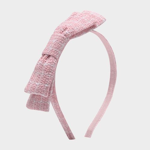 Tiara Infantil com Laço Tweed - ROSA