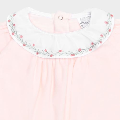 Macacão de Bebê Feminino Longo com Bordados - ROSA