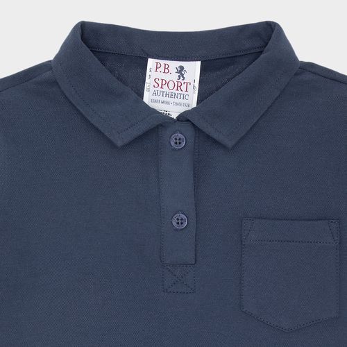 Camiseta Polo Infantil Masculina Manga Curta Piquet Pima - AZUL MARINHO