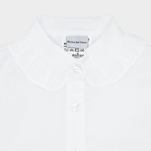 Camisa de Bebê Feminina Manga longa Babados - BRANCO