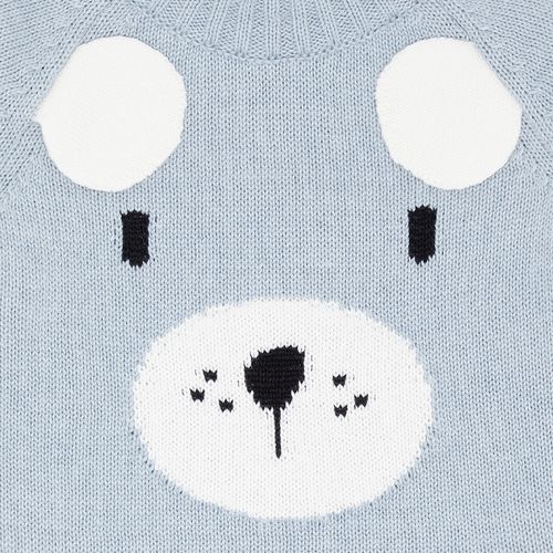 Conjunto de Bebê Masculino Jacquard Urso Listrado - AZUL BEBE