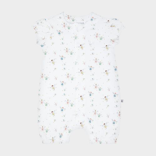 Macacão de Bebê Feminino Curto Egípcio Gold Bailarina - BRANCO