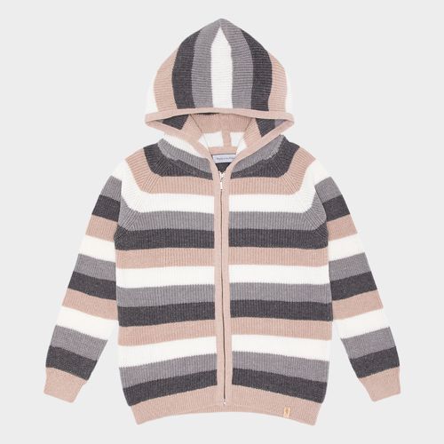 Blusa Infantil Masculino Tricot Listrada - BEGE